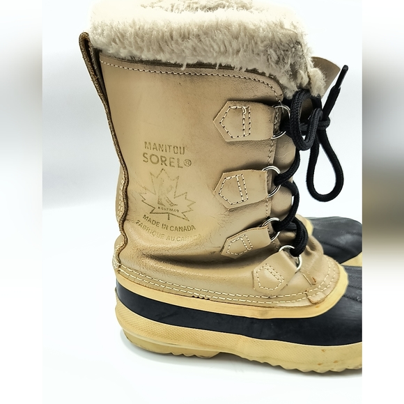 SOREL Manitou Vintage Winter Snow Boots Size 5 Made in Canada Wool Lined - Picture 6 of 7